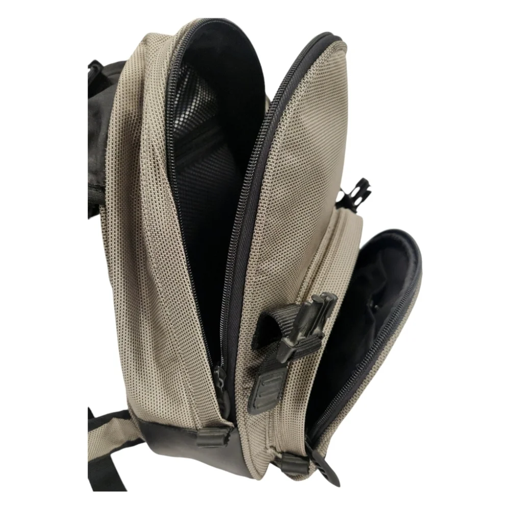Tumi T2 Ballistic Black Gray Multi Compartment Travel Backpack Waist Carry Bag ;